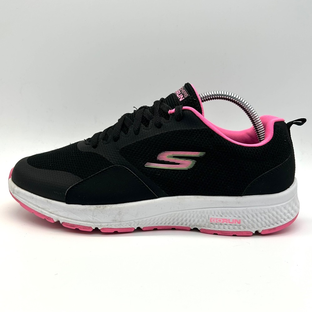 Skechers GO Run Shoes Womens 10 Wide‎ Black Pink Sneakers 179032WR Running